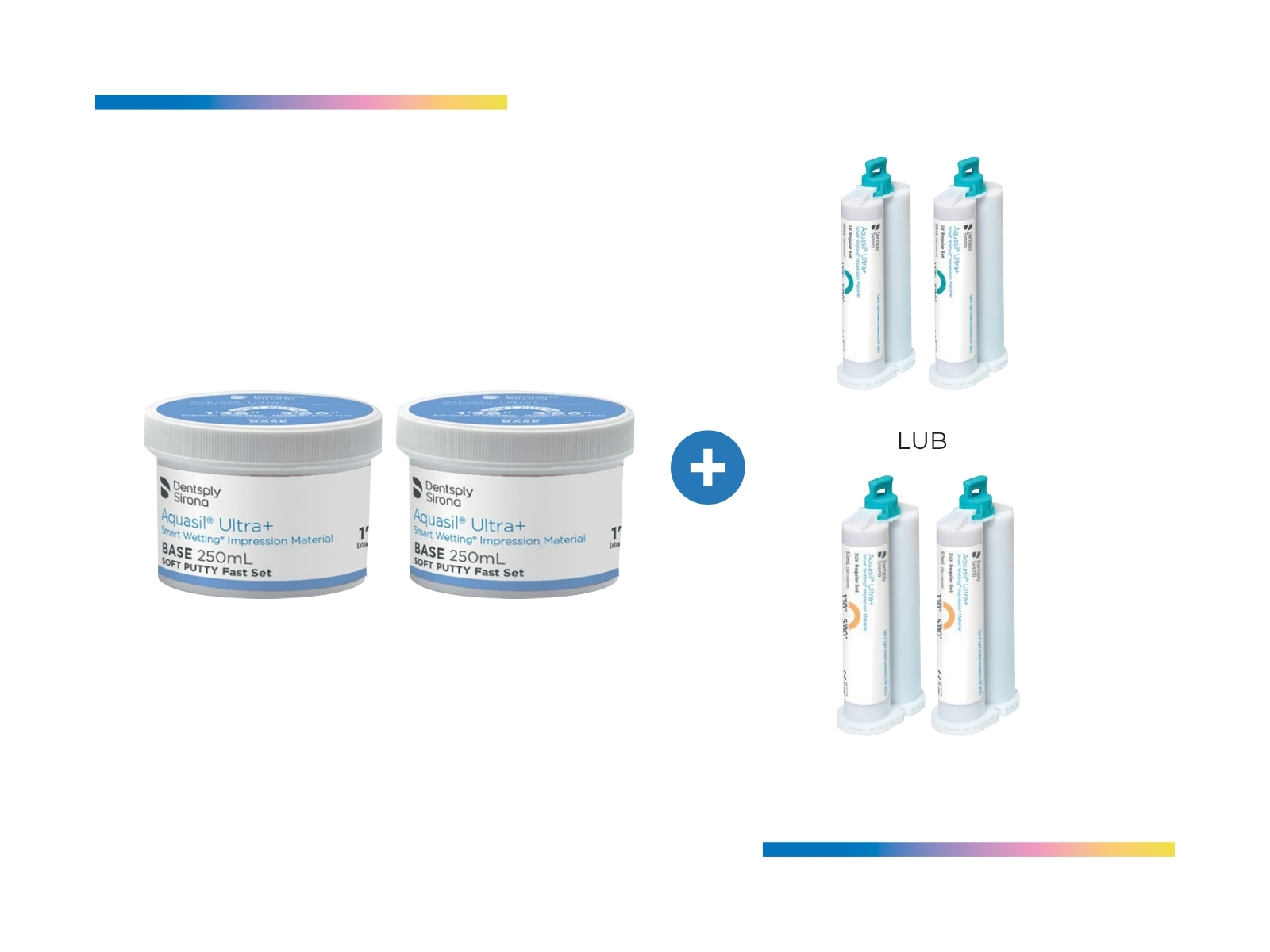 Zestaw: 1 x Aquasil Ultra+ Putty (2x 250 ml) + 1 x Aquasil Ultra+ II warstwa (2x 50 ml LV lub XLV)