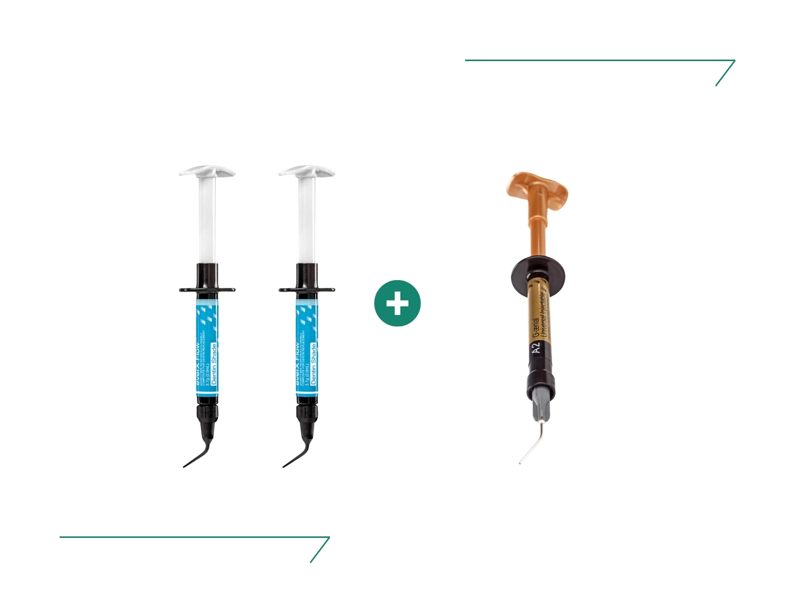 Zestaw: 2 x strzykawka everX Flow + 1 x strzykawka G-ænial Universal Injectable  A1 lub A2 GC